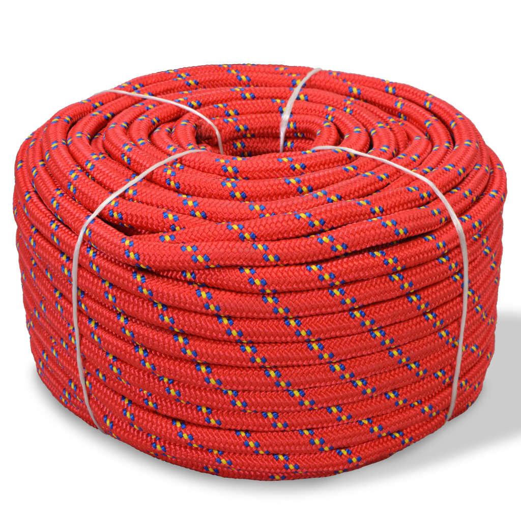 vidaXL Marine Rope Polypropylene 14mm 250m Red Anchor Coil Boat Line Cable